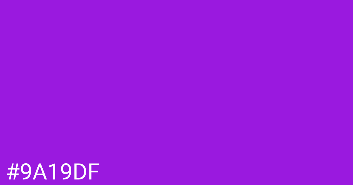 Hex color #9a19df graphic