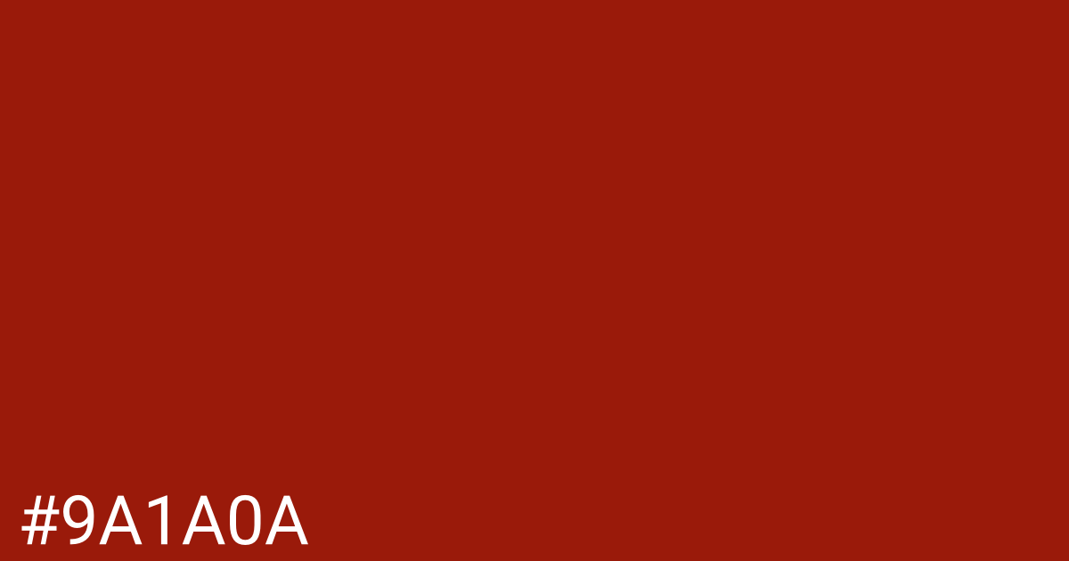 Hex color #9a1a0a graphic