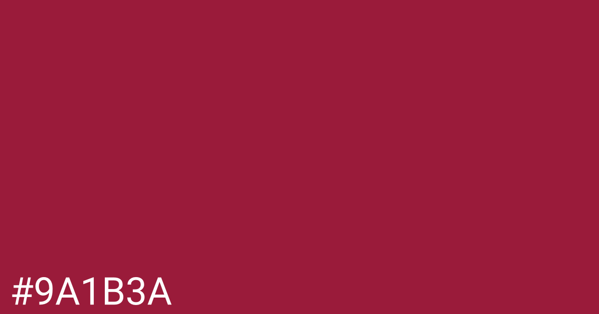 Hex color #9a1b3a graphic