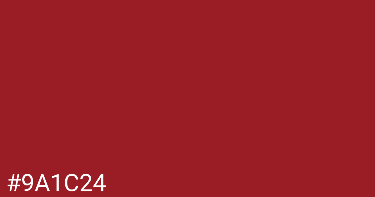 Hex color #9a1c24 graphic