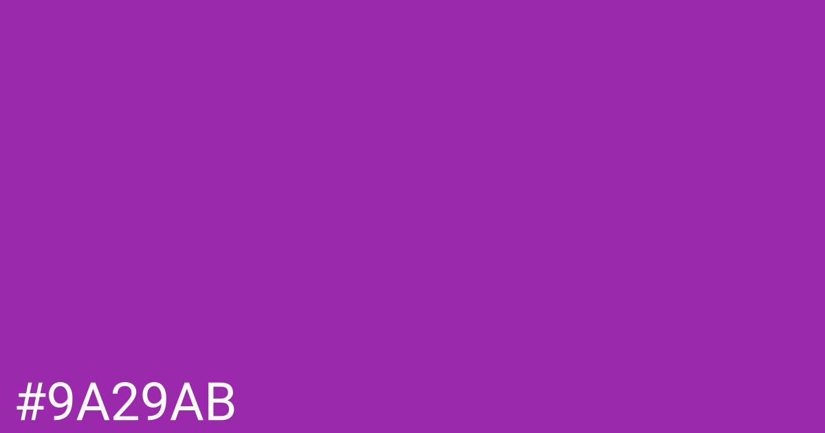 Hex color #9a29ab graphic