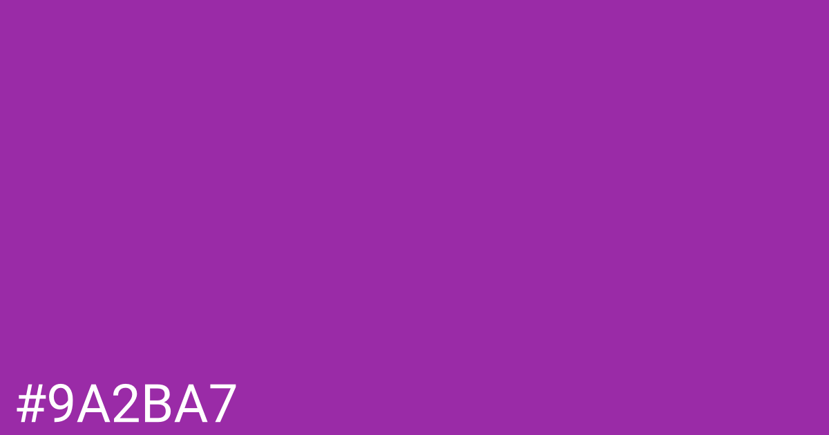 Hex color #9a2ba7 graphic