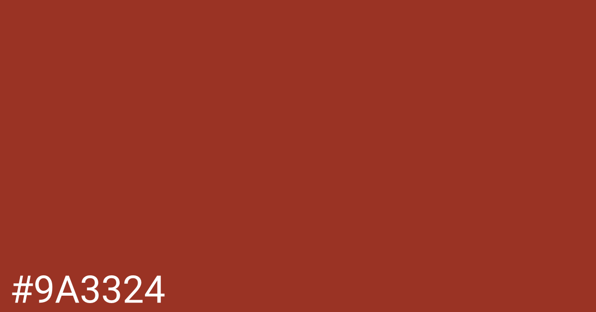 Hex color #9a3324 graphic