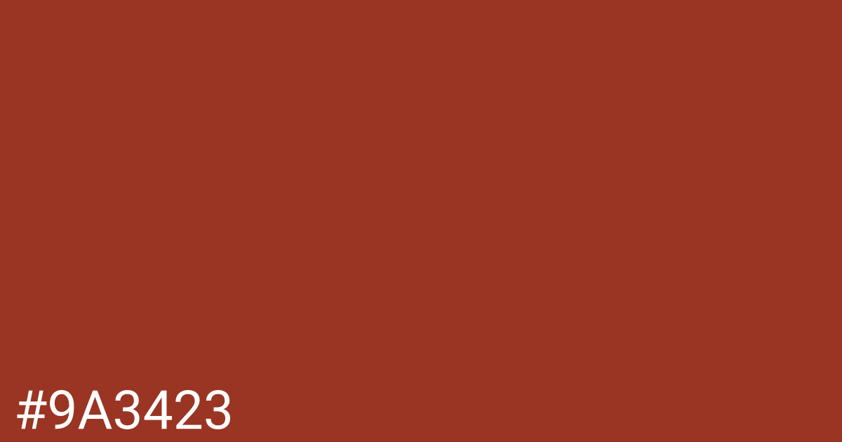 Hex color #9a3423 graphic