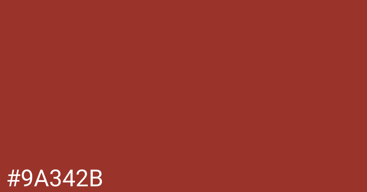 Hex color #9a342b graphic