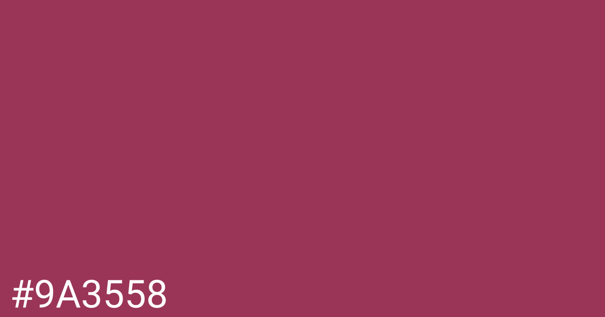 Hex color #9a3558 graphic