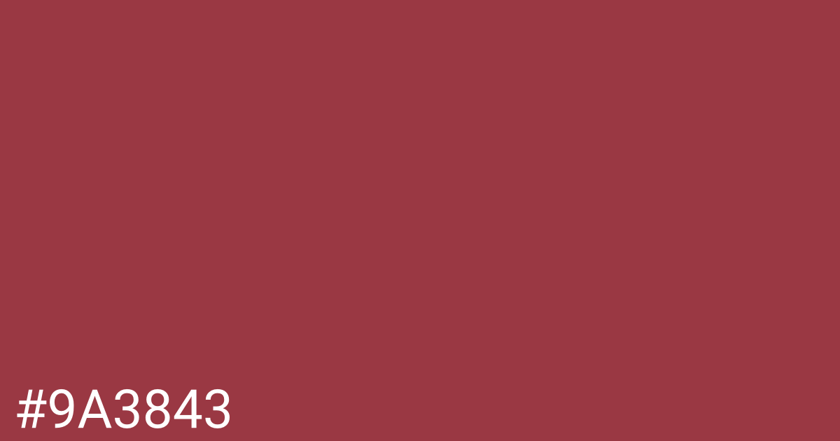 Hex color #9a3843 graphic