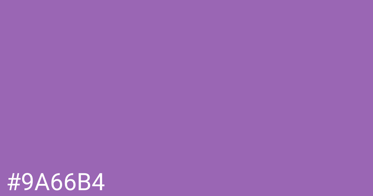 Hex color #9a66b4 graphic