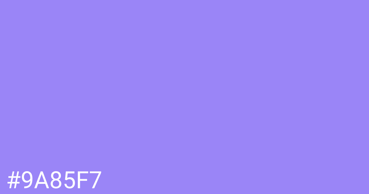 Hex color #9a85f7 graphic