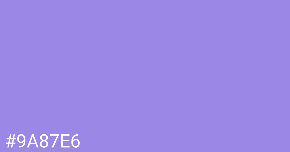 Hex color #9a87e6 graphic