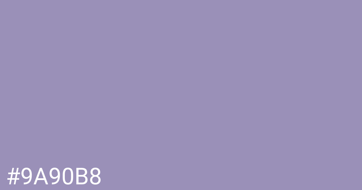 Hex color #9a90b8 graphic