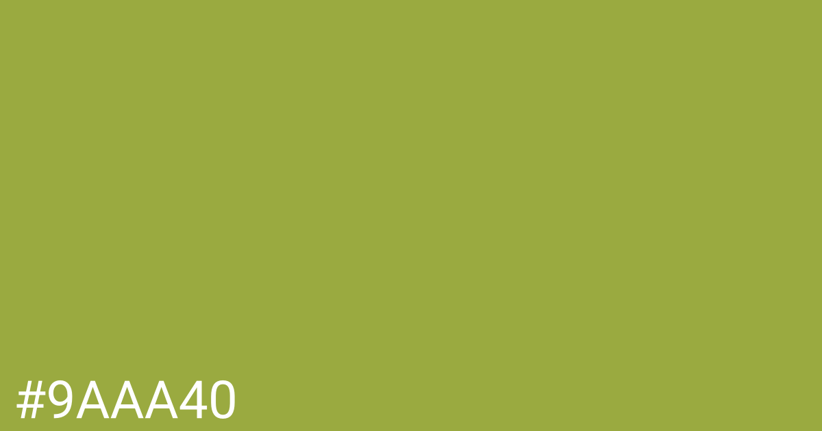Hex color #9aaa40 graphic