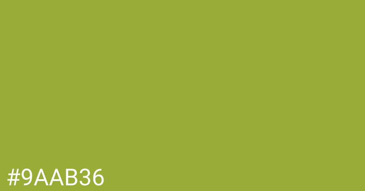 Hex color #9aab36 graphic