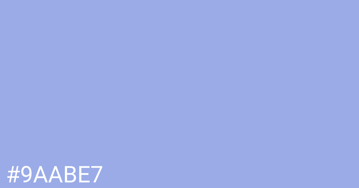 Hex color #9aabe7 graphic