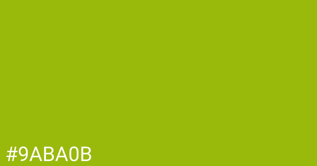 Hex color #9aba0b graphic