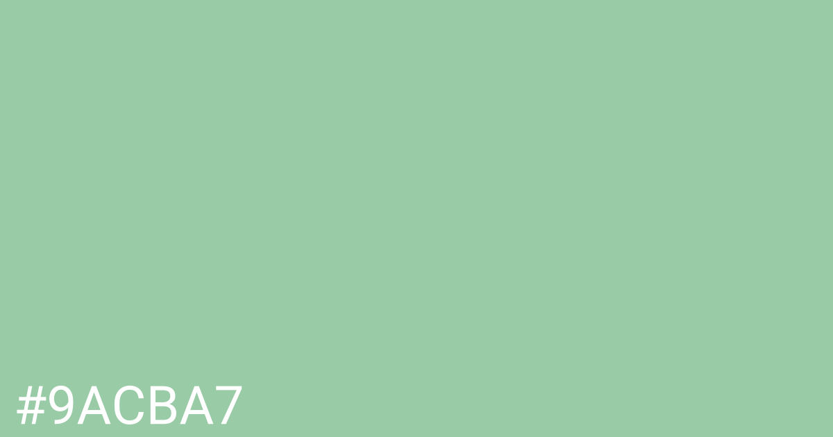 Hex color #9acba7 graphic