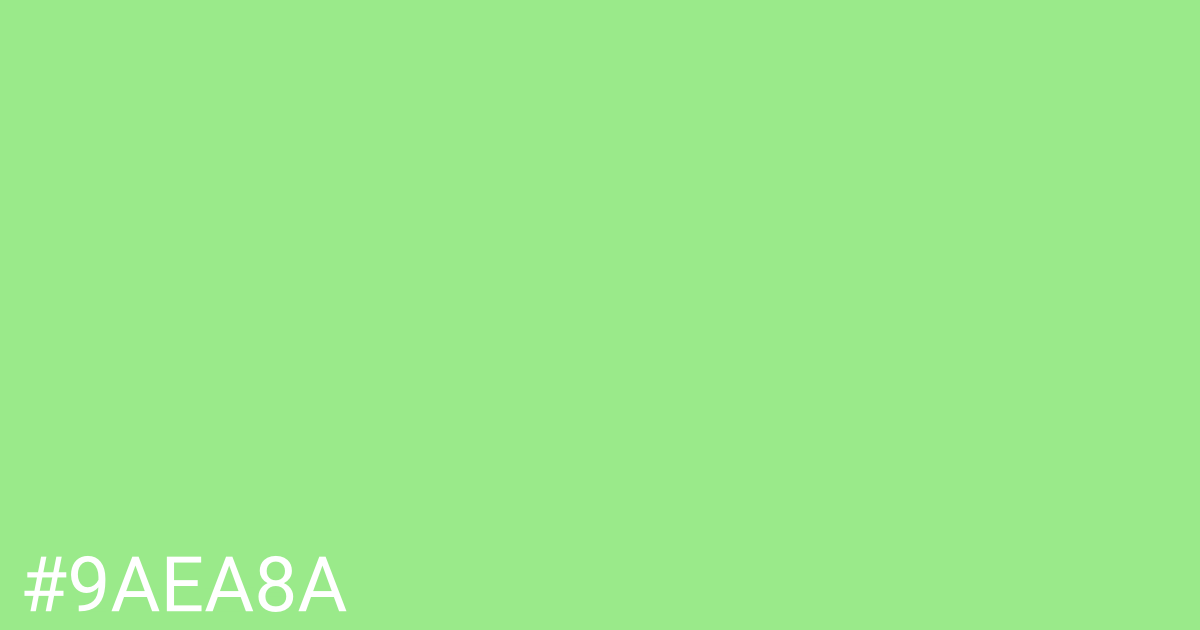 Hex color #9aea8a graphic