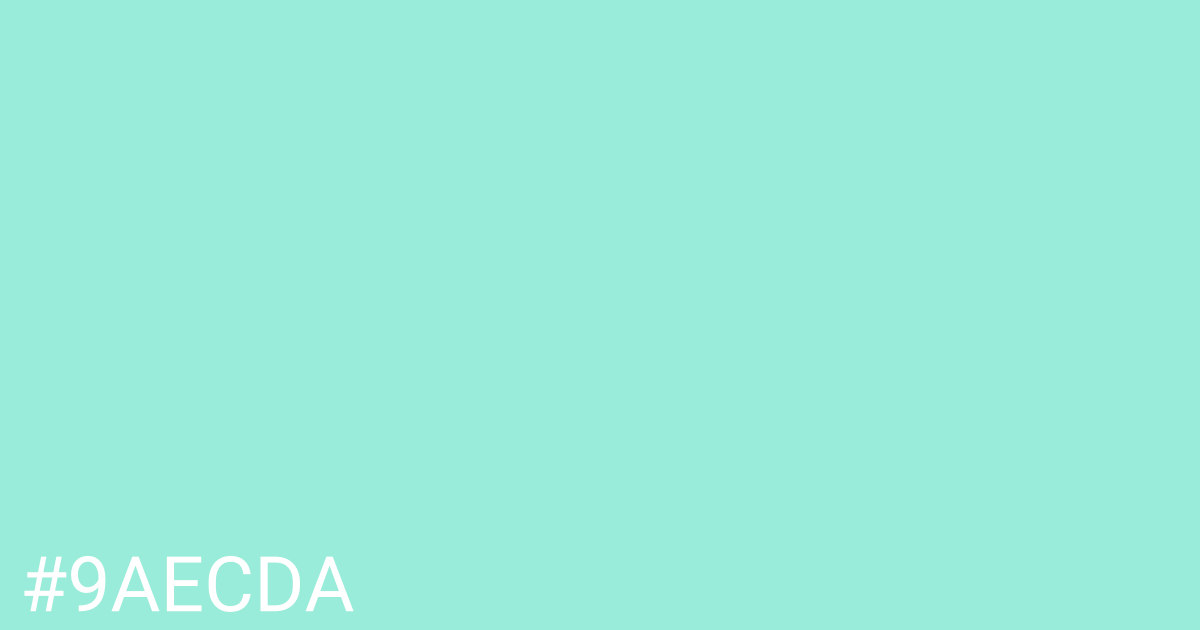 Hex color #9aecda graphic