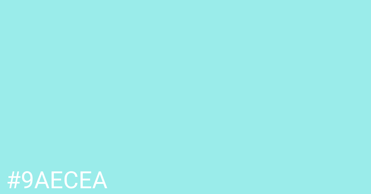 Hex color #9aecea graphic