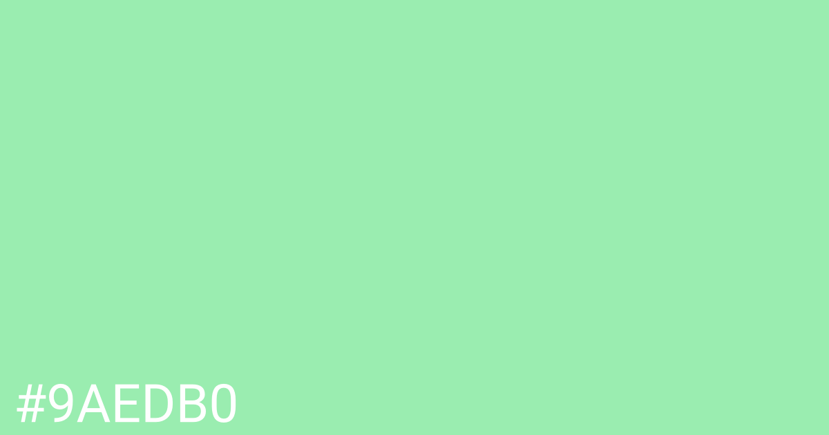 Hex color #9aedb0 graphic