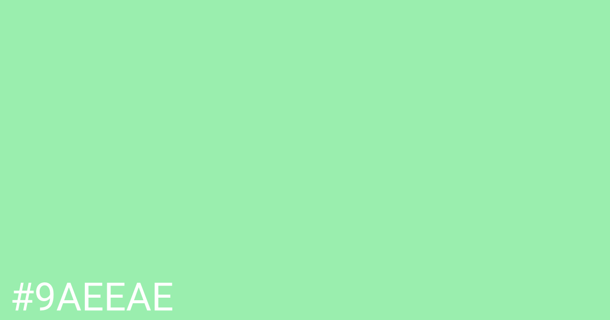 Hex color #9aeeae graphic