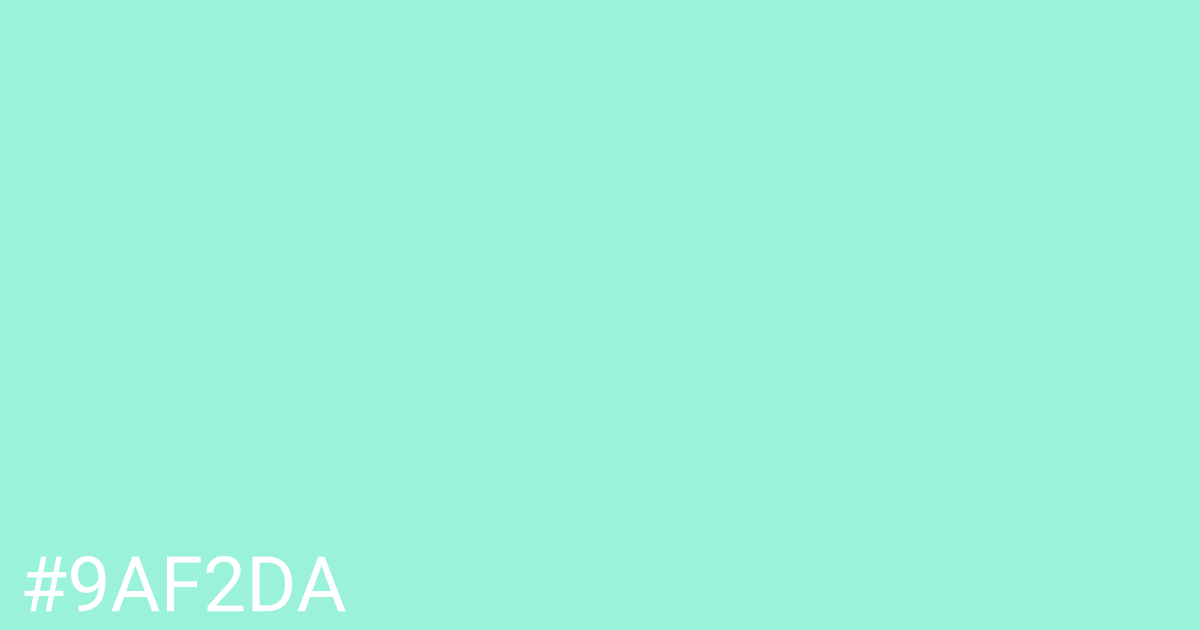 Hex color #9af2da graphic