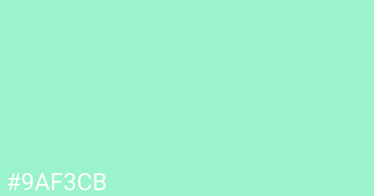 Hex color #9af3cb graphic