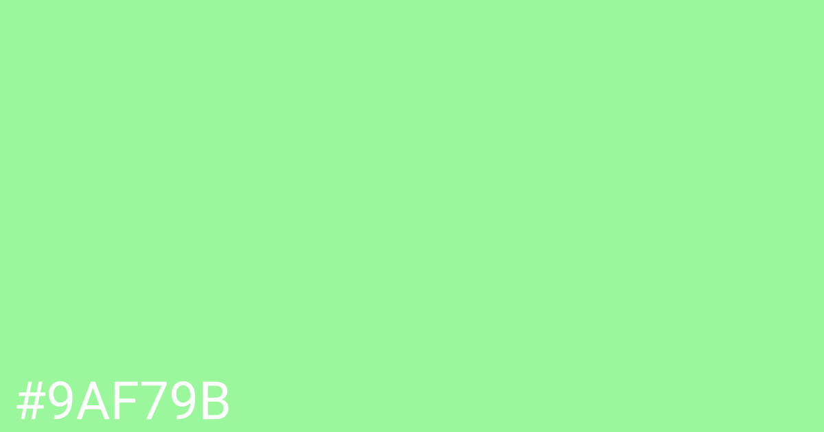 Hex color #9af79b graphic