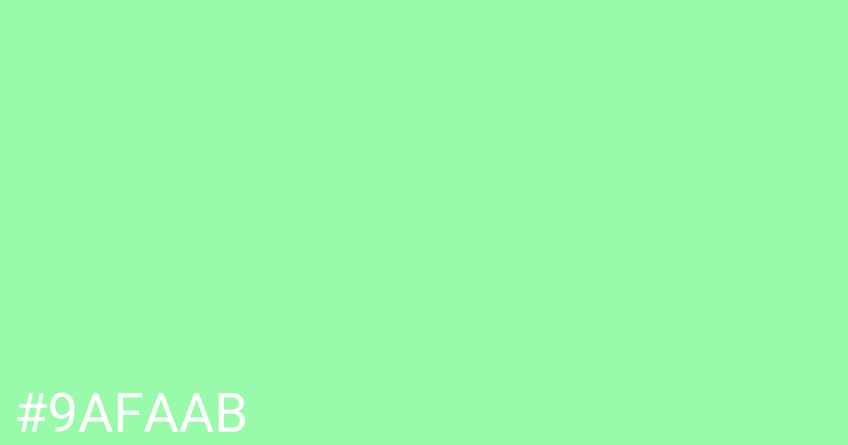 Hex color #9afaab graphic