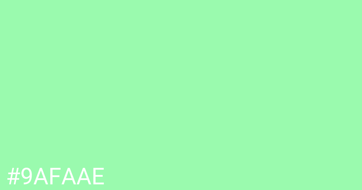 Hex color #9afaae graphic