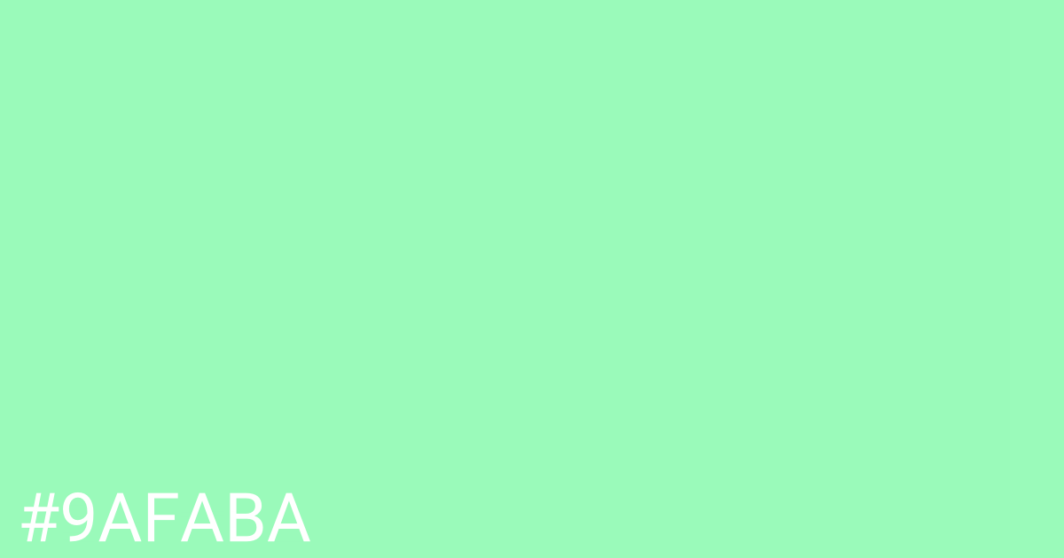 Hex color #9afaba graphic