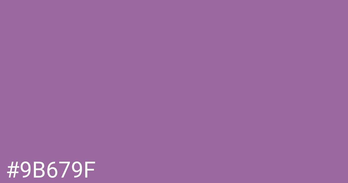 Hex color #9b679f graphic