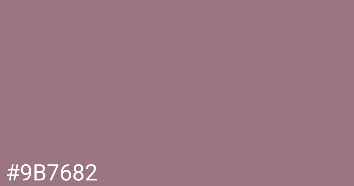 Hex color #9b7682 graphic