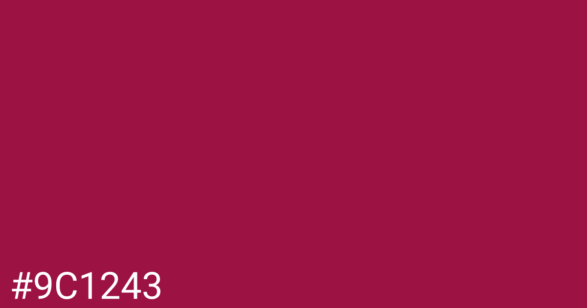 Hex color #9c1243 graphic