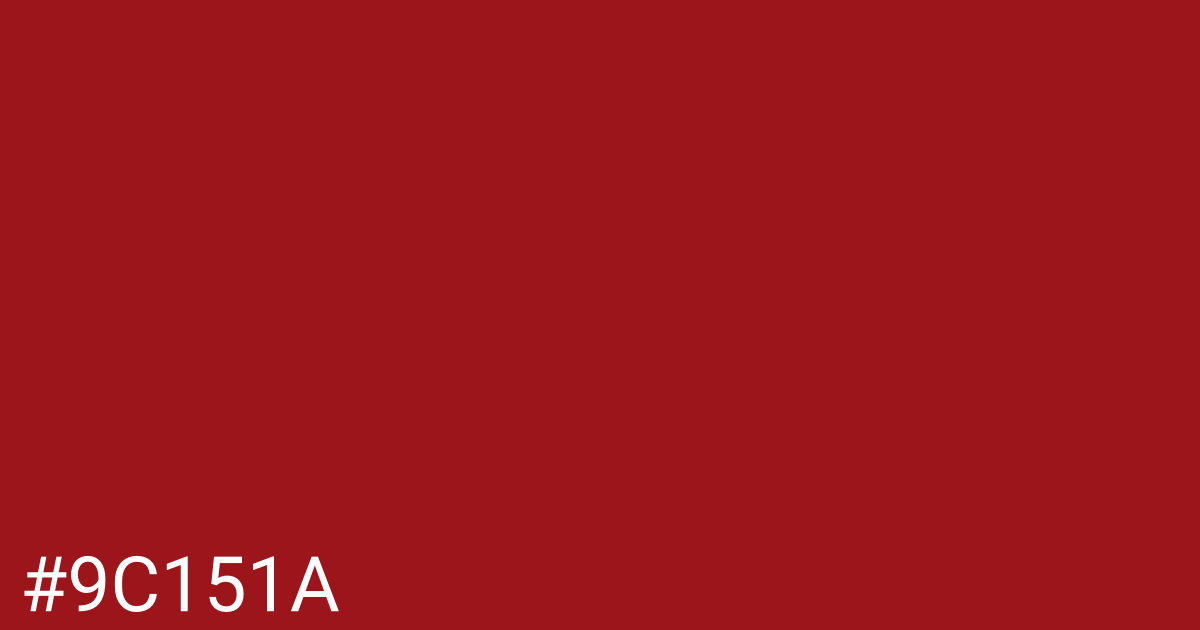 Hex color #9c151a graphic