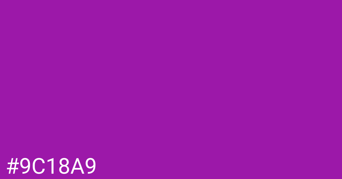 Hex color #9c18a9 graphic
