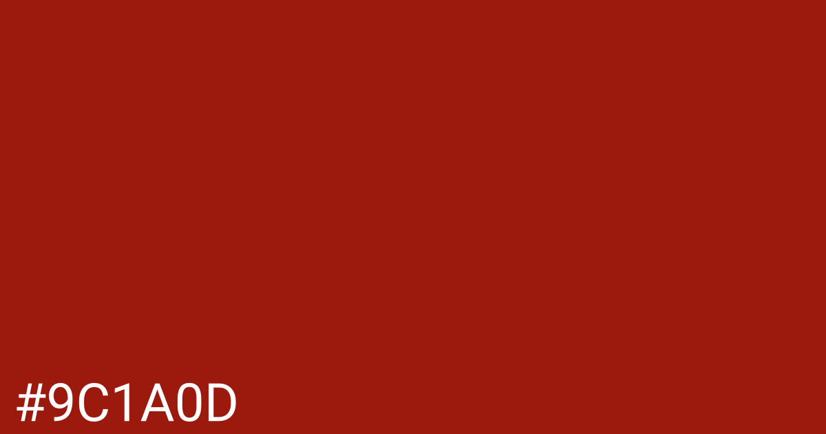 Hex color #9c1a0d graphic
