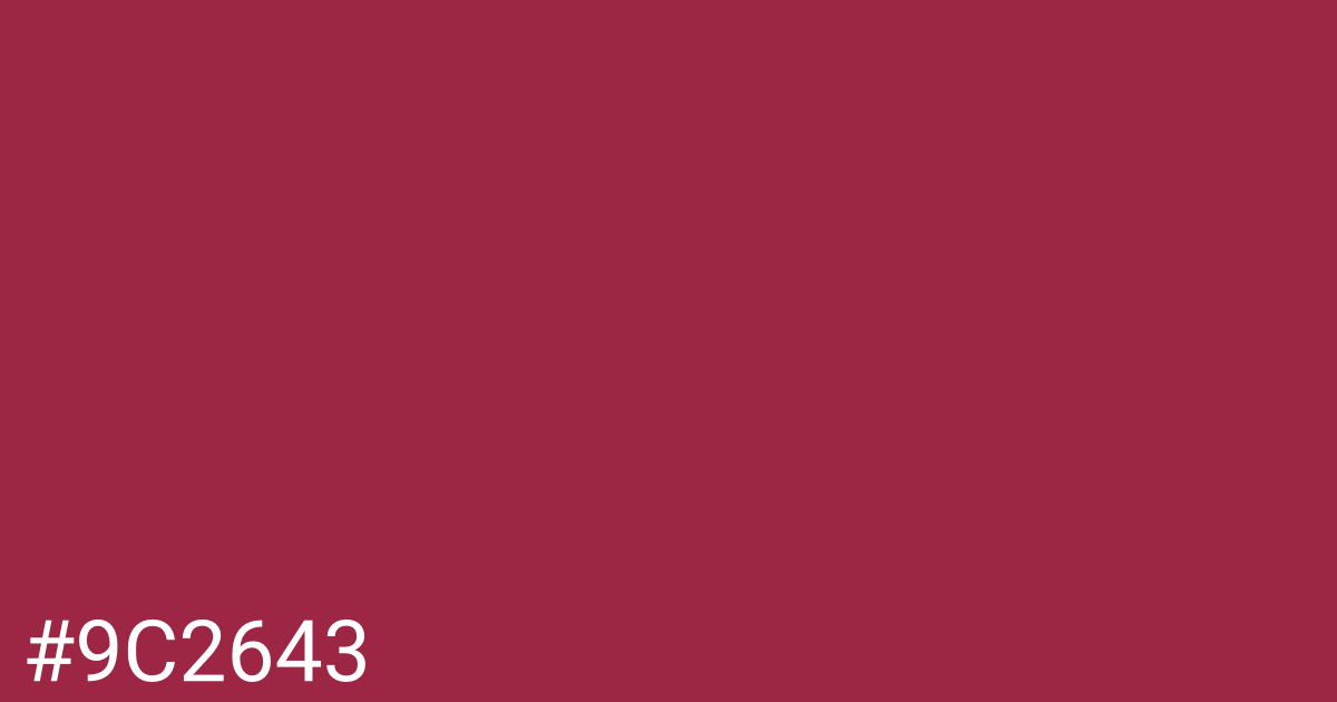 Hex color #9c2643 graphic