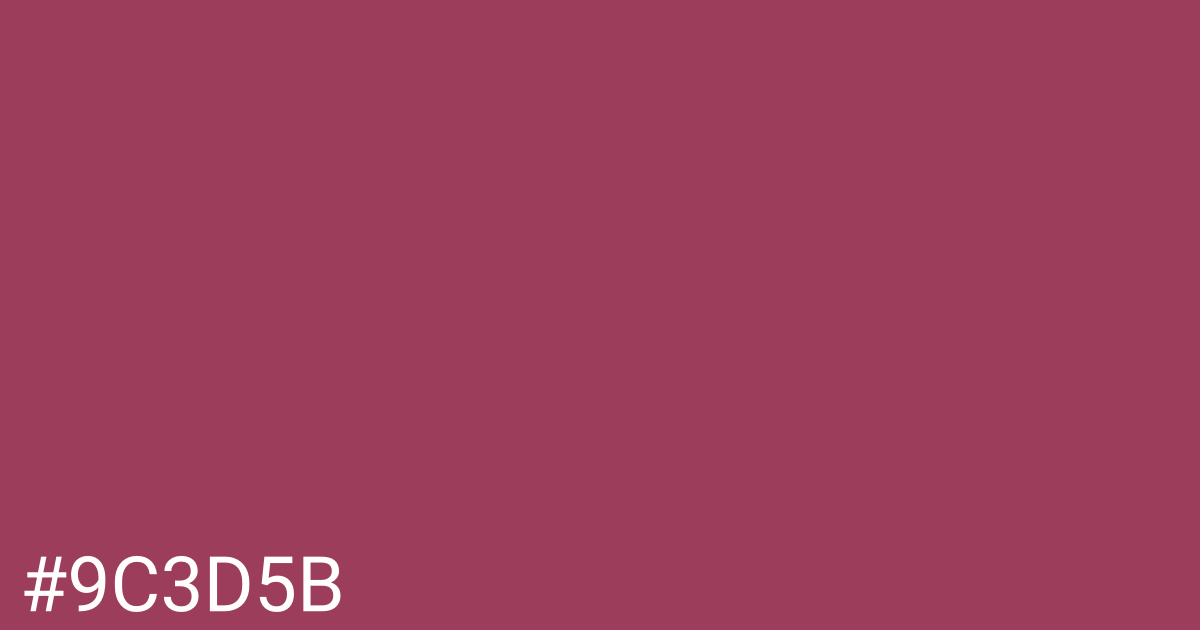 Hex color #9c3d5b graphic