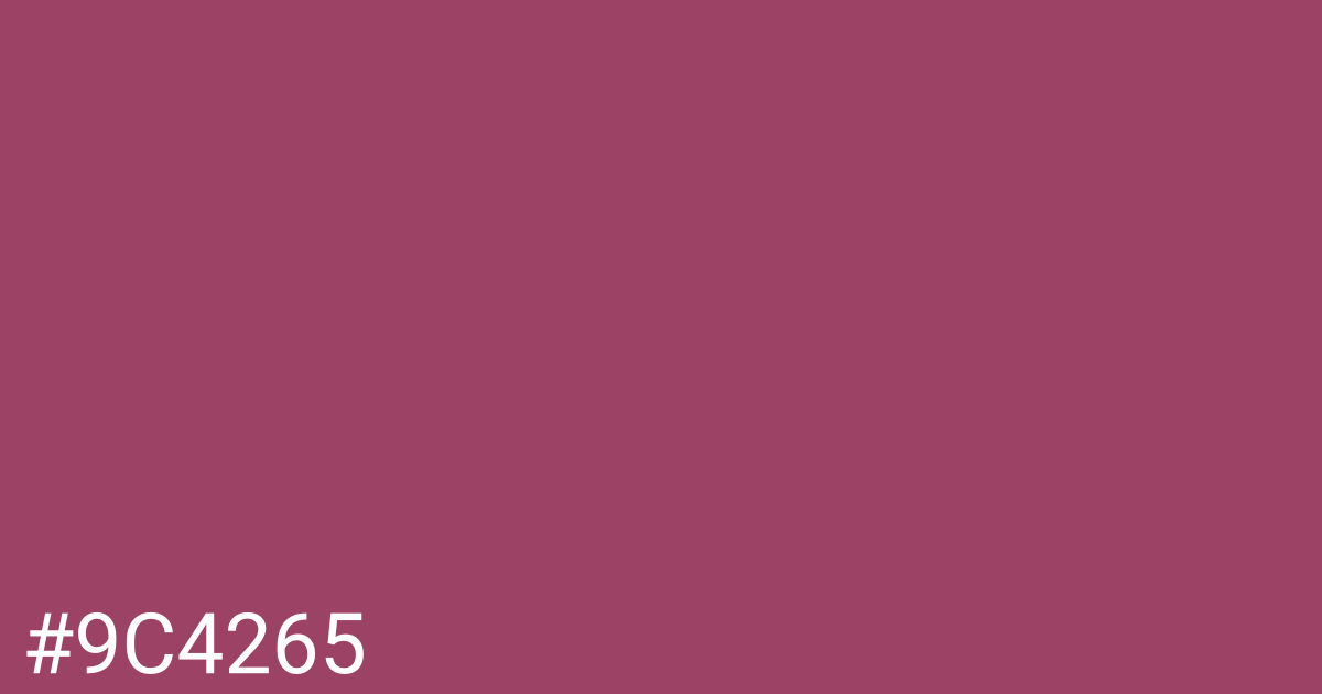 Hex color #9c4265 graphic