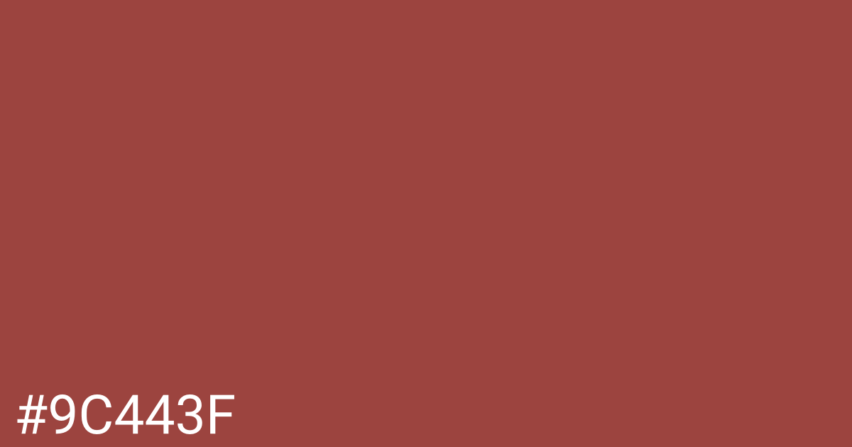 Hex color #9c443f graphic