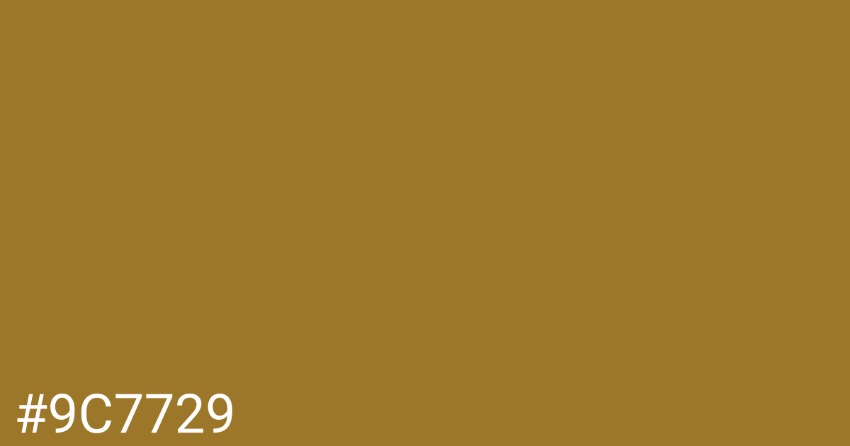 Hex color #9c7729 graphic