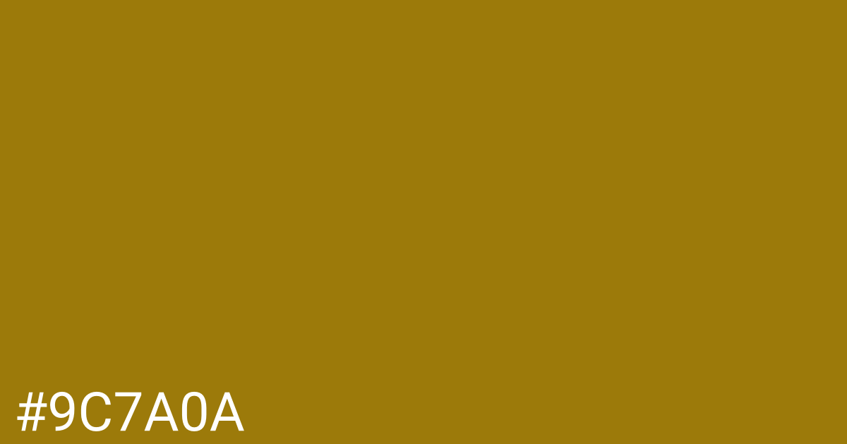 Hex color #9c7a0a graphic
