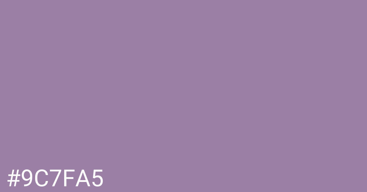 Hex color #9c7fa5 graphic