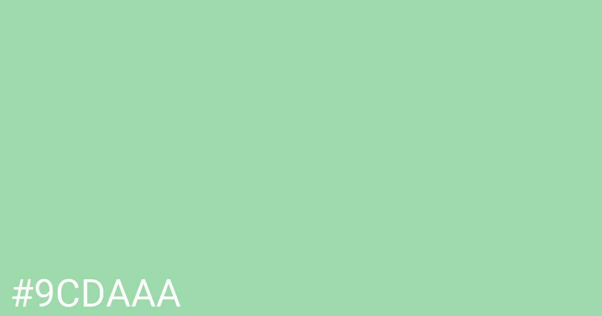 Hex color #9cdaaa graphic