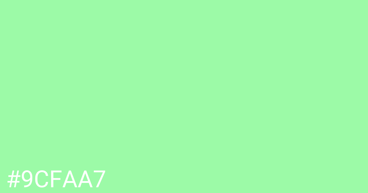 Hex color #9cfaa7 graphic