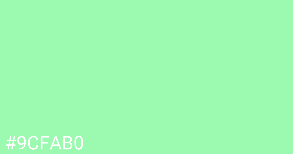 Hex color #9cfab0 graphic