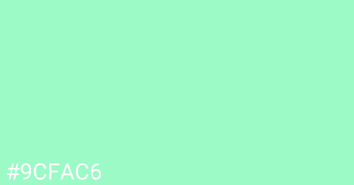 Hex color #9cfac6 graphic