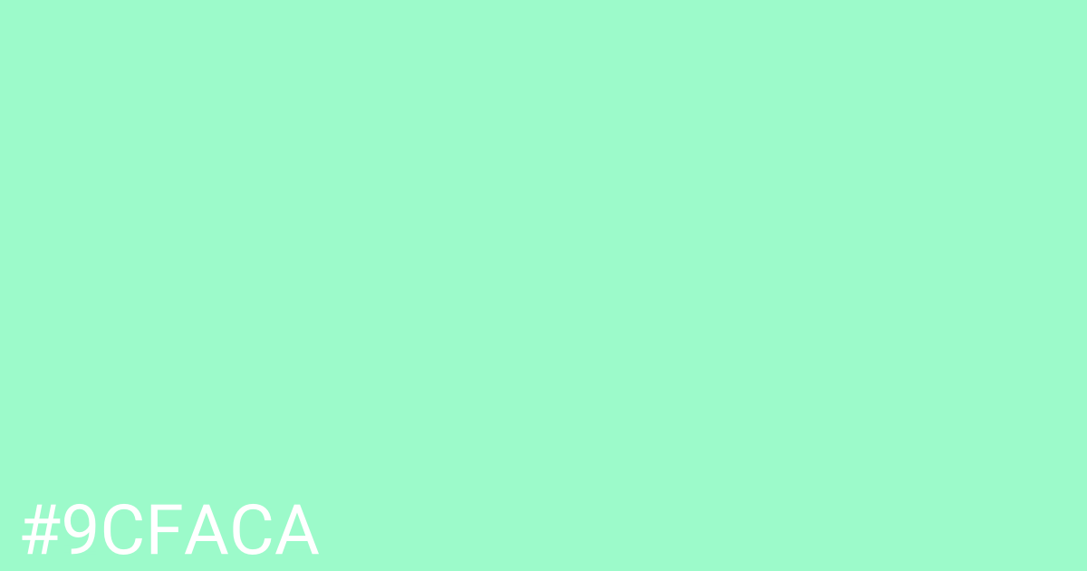 Hex color #9cfaca graphic