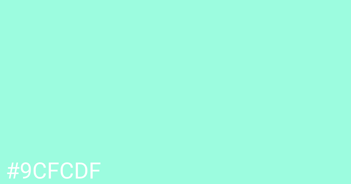 Hex color #9cfcdf graphic